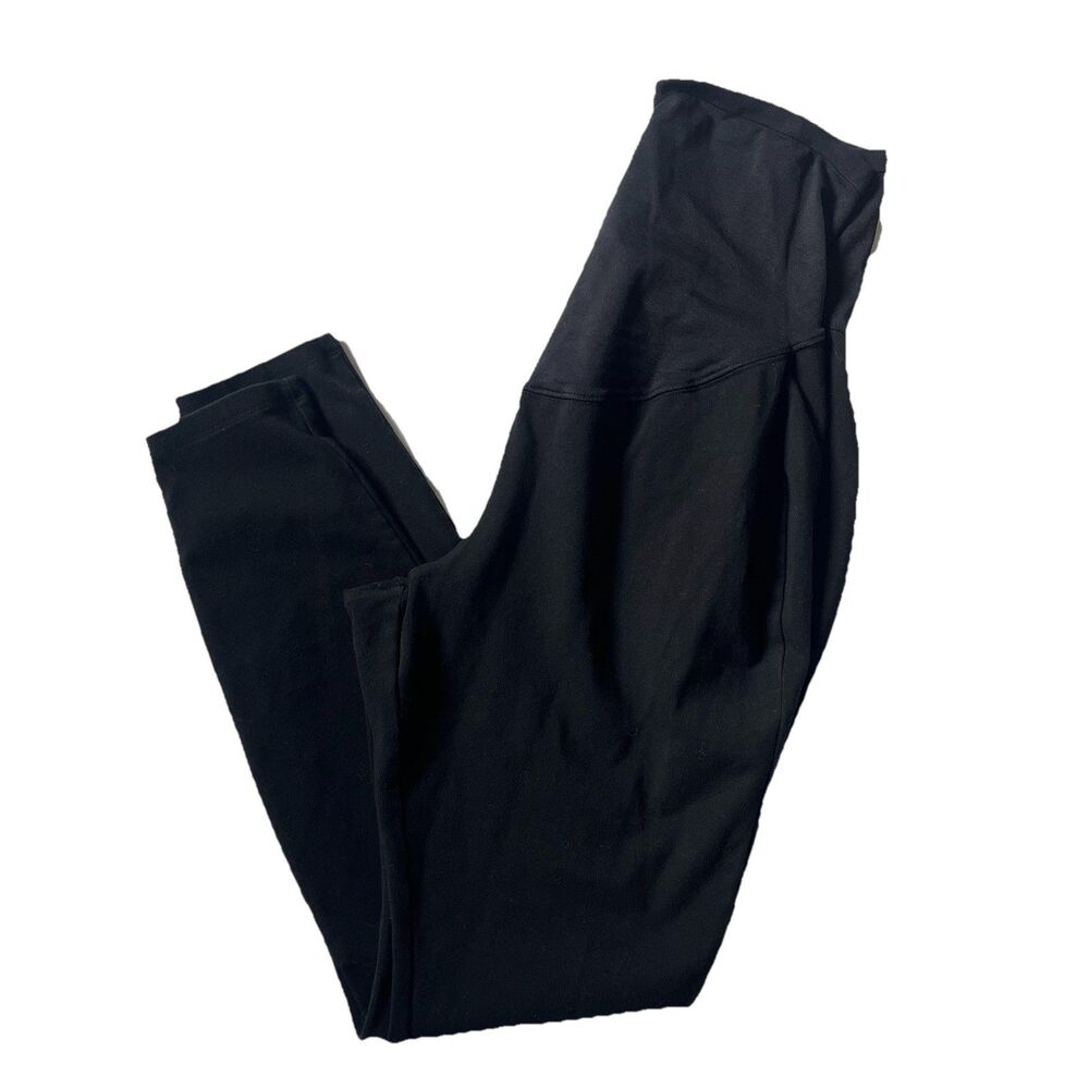 Old Navy Maternity Pants Full Panel Size M Black  - Black Jack - Stretch Cotton